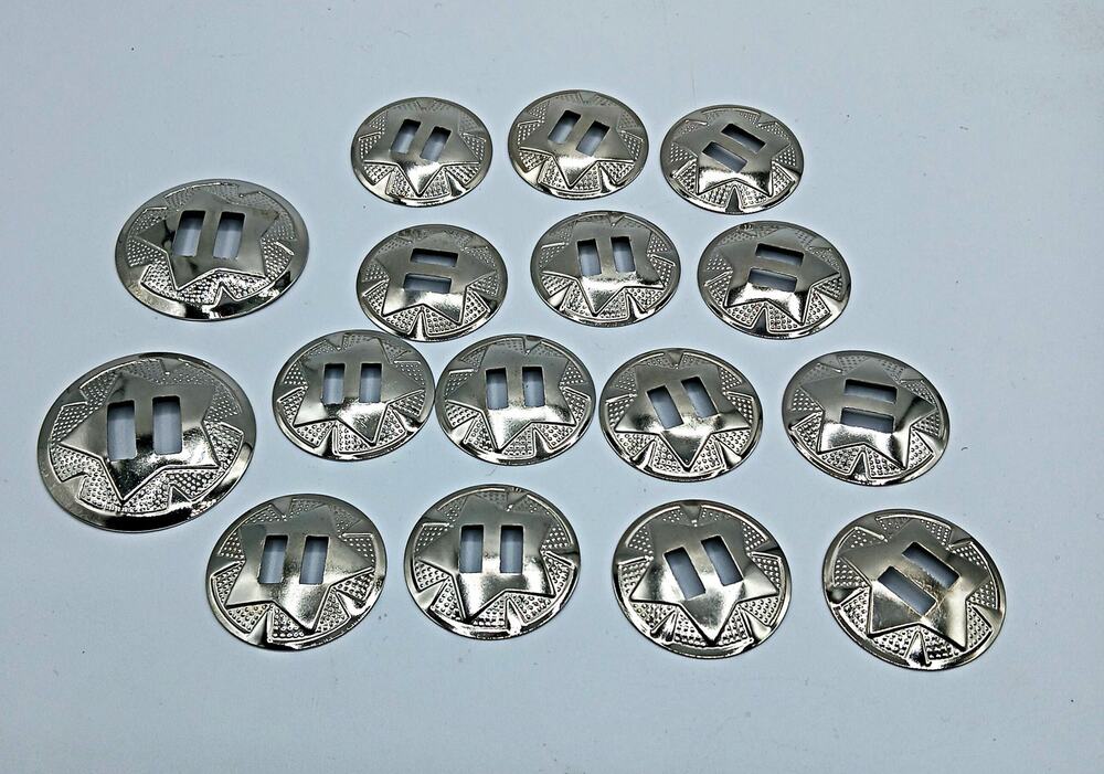Silver-Tone Metal Conchos for Jewelry Making 2 sizes 16pcs